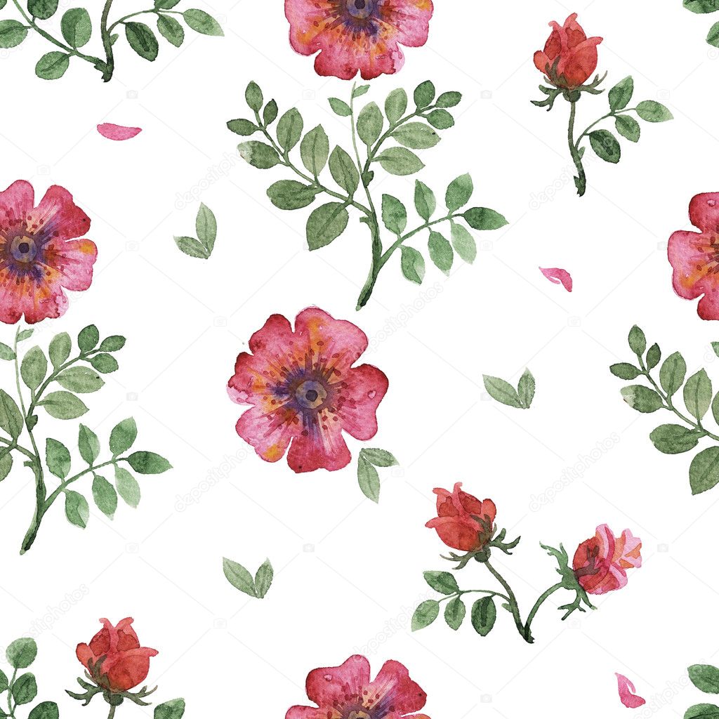 flowers watercolor pattern