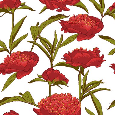 Peonies ile sorunsuz çiçek arka plan