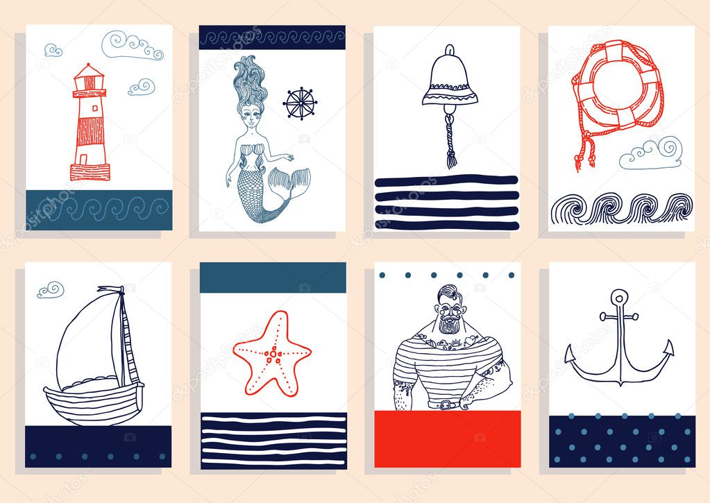 sailor, lighthouse, mermaid, ship