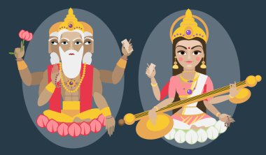 lord Brahma illustration clipart