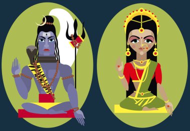 Lord Shiva illüstrasyon