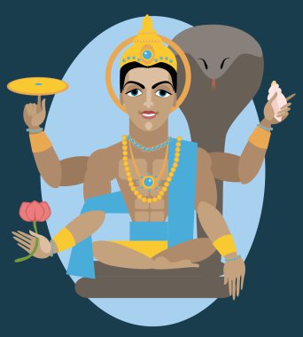 Lord Vishnu illüstrasyon