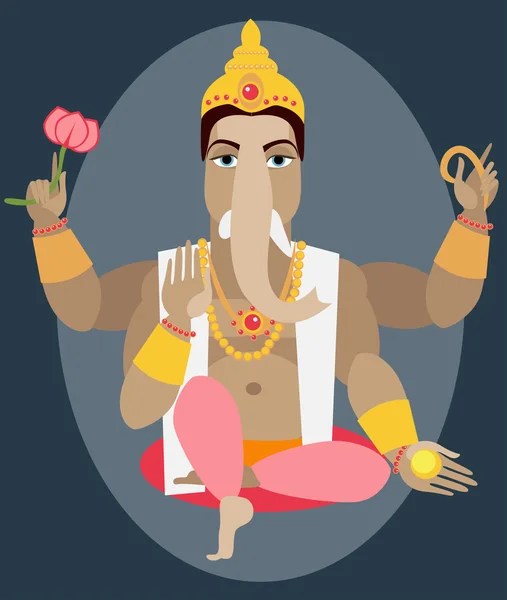 Standbeeld van Lord Ganesha — Stockvector