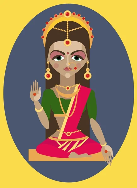 Mata devi Parvati illustration — Stock Vector