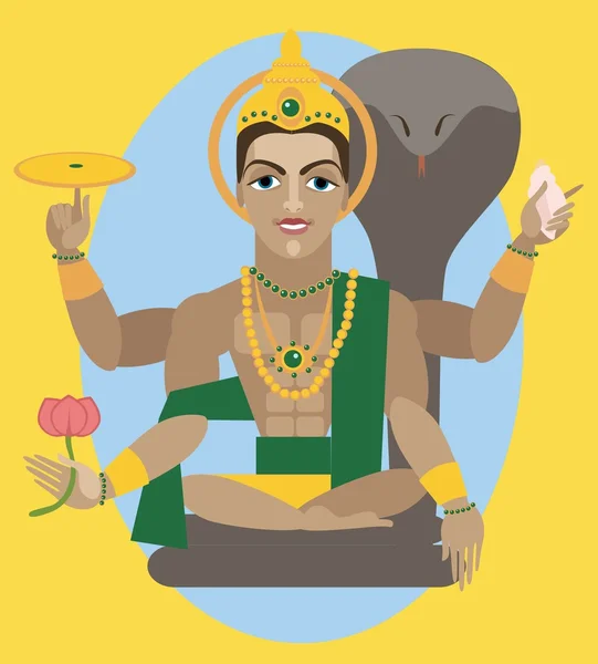 Lorde Vishnu ilustração — Vetor de Stock