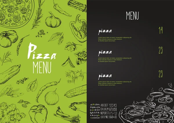 Fundo do menu de pizza — Vetor de Stock