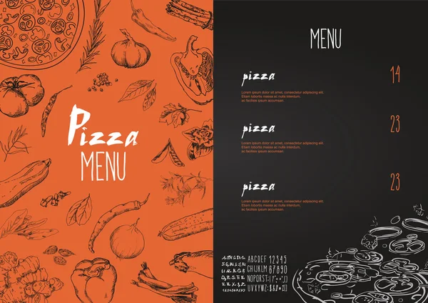 Fundo do menu de pizza — Vetor de Stock