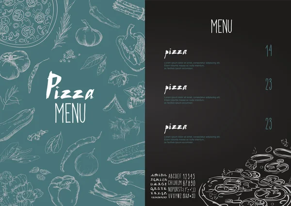 Fundo do menu de pizza — Vetor de Stock