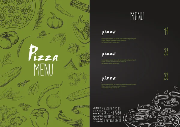 Fundo do menu de pizza — Vetor de Stock