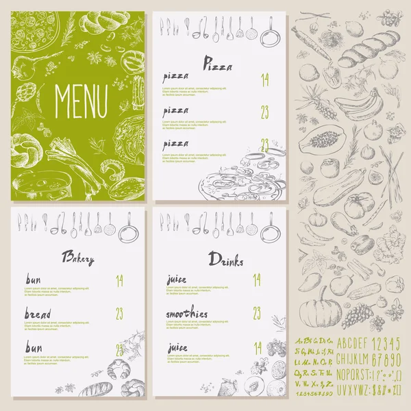 Restaurante Food Menu set — Vetor de Stock