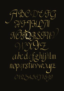 alphabet written with paint brush
