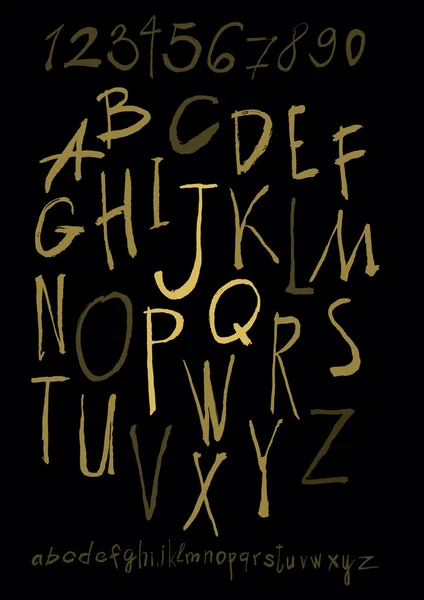 Алфавит, написанный кистью — стоковый вектор