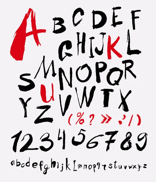 Handgezeichnete Buchstaben Alphabet — Stockvektor