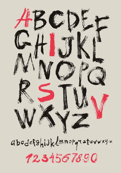 Alphabet lettres dessinées à la main — Image vectorielle