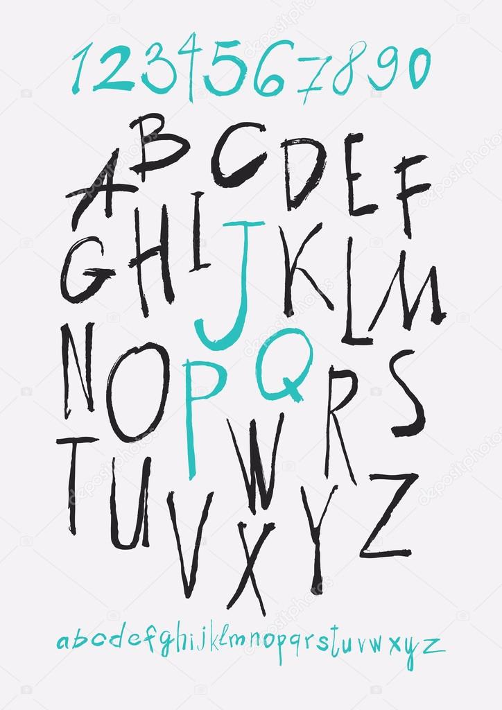 Hand drawn letters alphabet