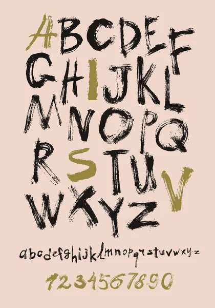 Lettres alphabétiques minuscules, majuscules et chiffres . — Image vectorielle