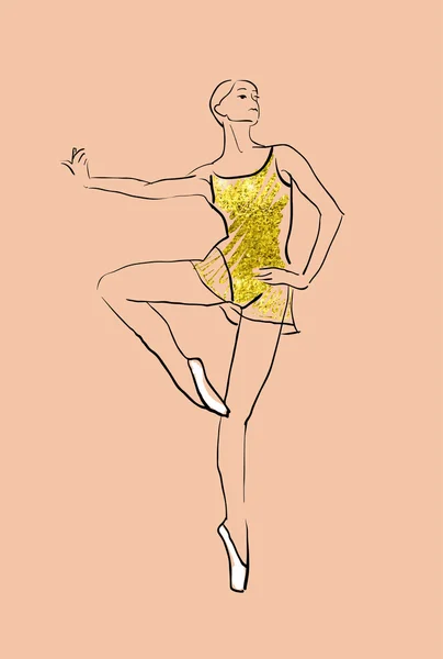 矢量速写的女孩的芭蕾舞演员 — 图库矢量图片