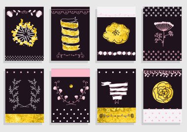 büyük çiçek grafik tasarım öğeleri kümesi