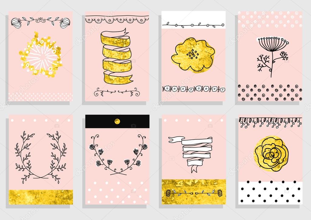 Big set of floral graphic design elements