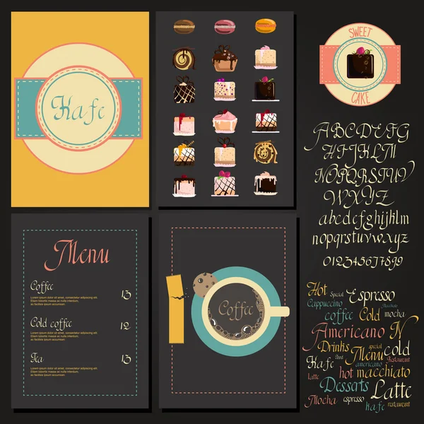 Set de menu Kafe — Image vectorielle