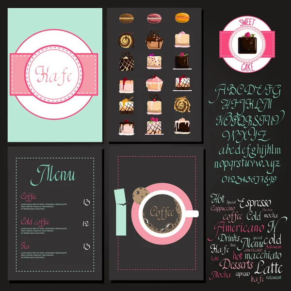 Set de menu Kafe — Image vectorielle