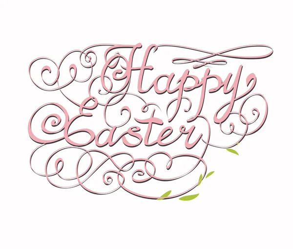 Feliz Pascua Letras de mano — Vector de stock