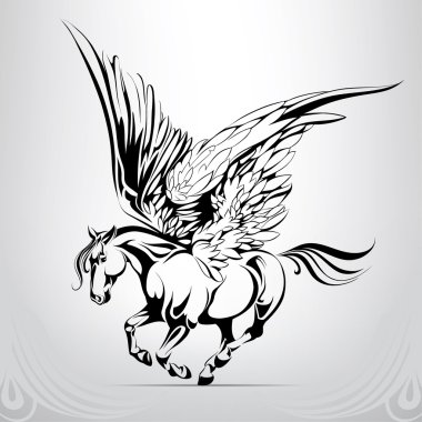 Pegasus illüstrasyon siluet