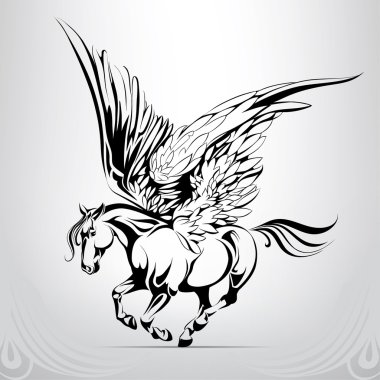 Silhouette of Pegasus illustration clipart