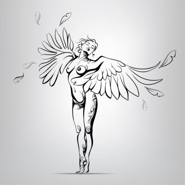 El yerine kanatlı kız.