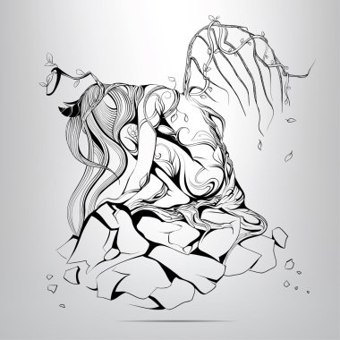 Antik düşmüş melek.