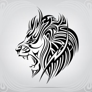 Grafik kükreyen aslan
