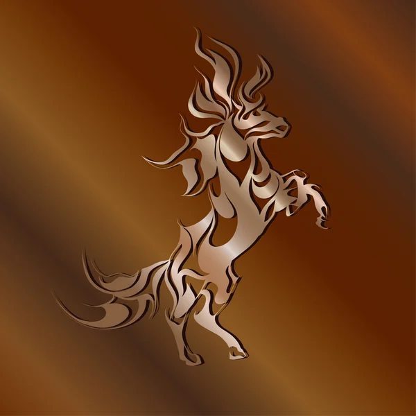 Horse silhouette metallic color. — Stock Vector