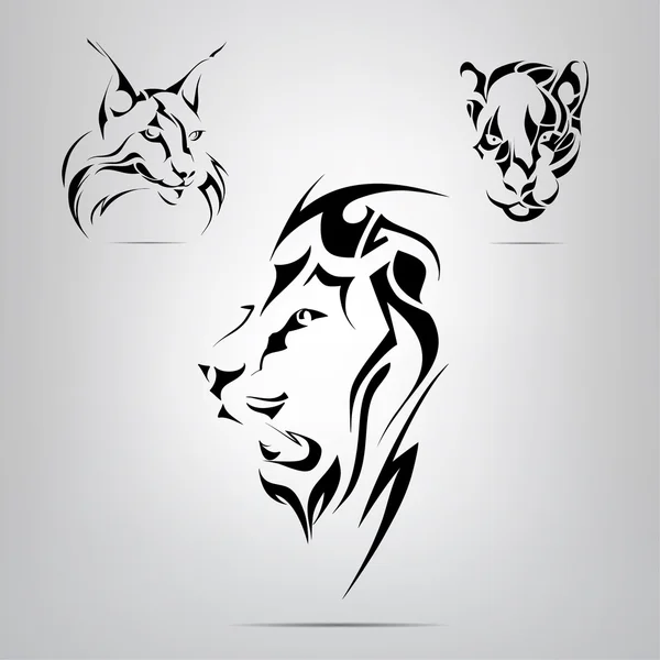 Siluetas gráficas de animales — Vector de stock