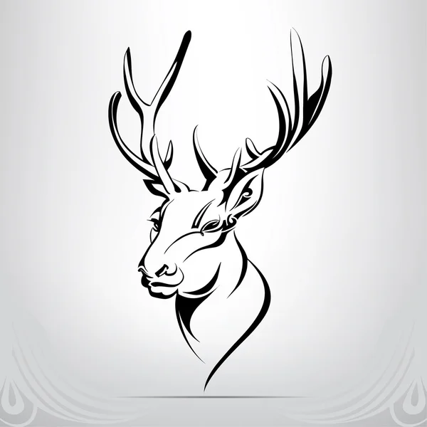 头鹿的剪影 — 图库矢量图片