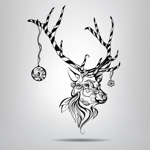 Jul rådjur illustration — Stock vektor