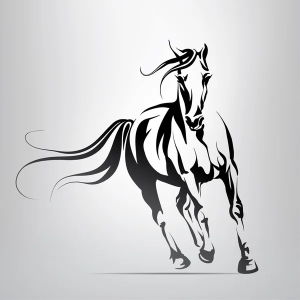 Silhouette de cheval de course — Image vectorielle