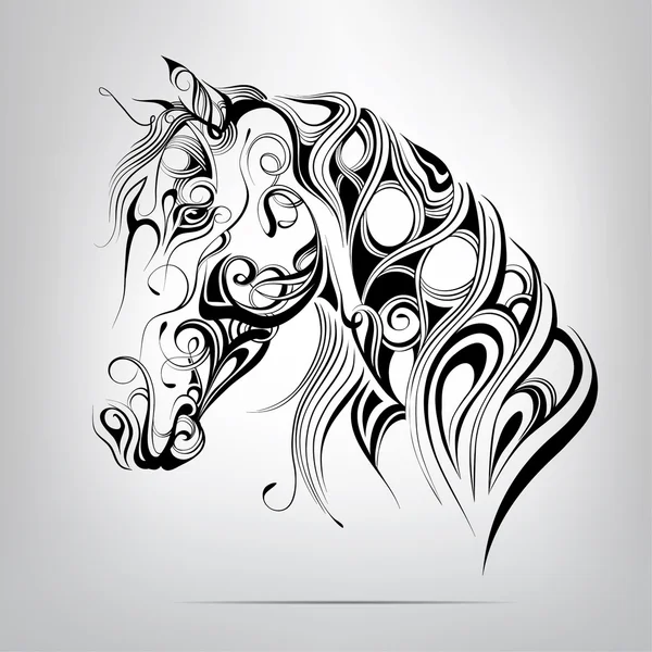 Silhouette of a horse's head — Stock Vector