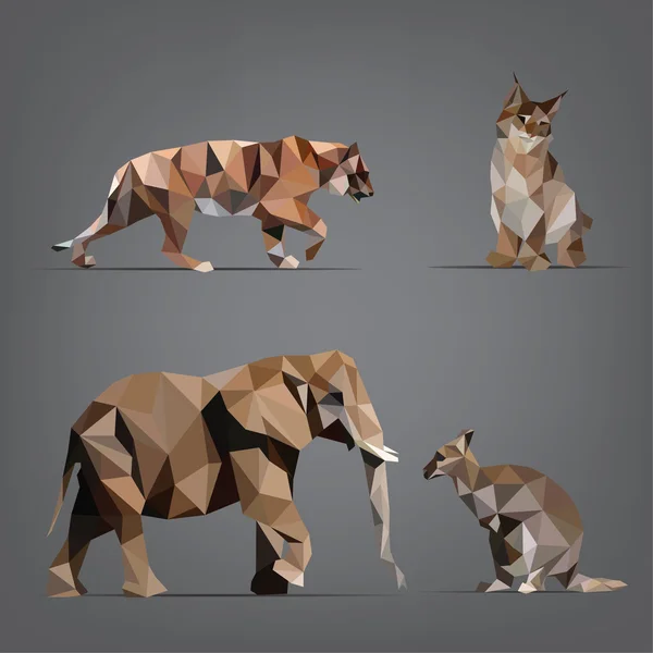 Ensemble d'animaux sauvages — Image vectorielle