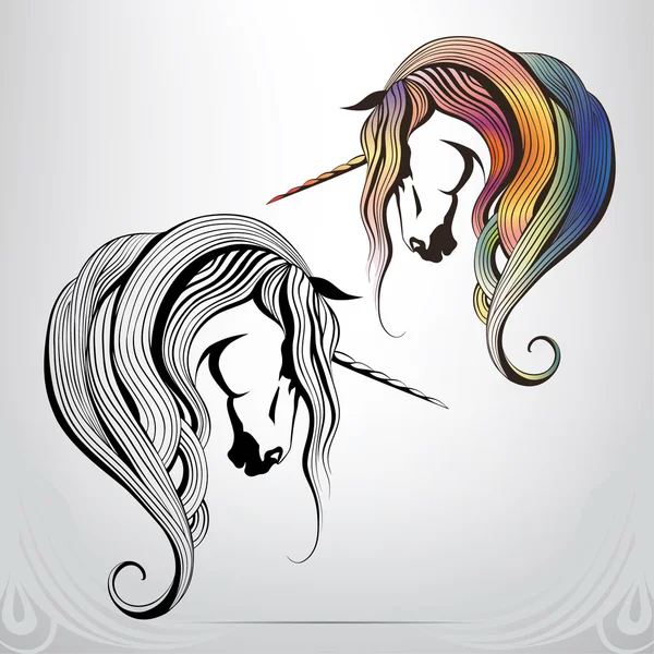 Graphic symbol of  Unicorns — Stock Vector