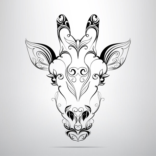 Голова жирафа в орнаменте
