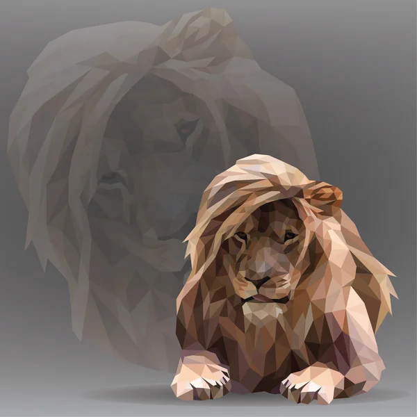 Lion dans le style géométrique — Image vectorielle