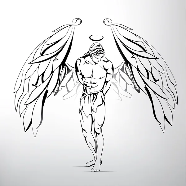 Man angel illustration — Stock vektor