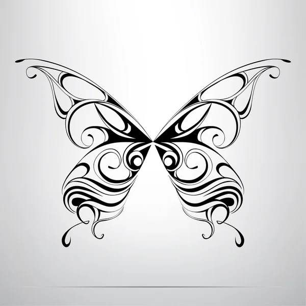 Силуэт красивой бабочки — стоковый вектор