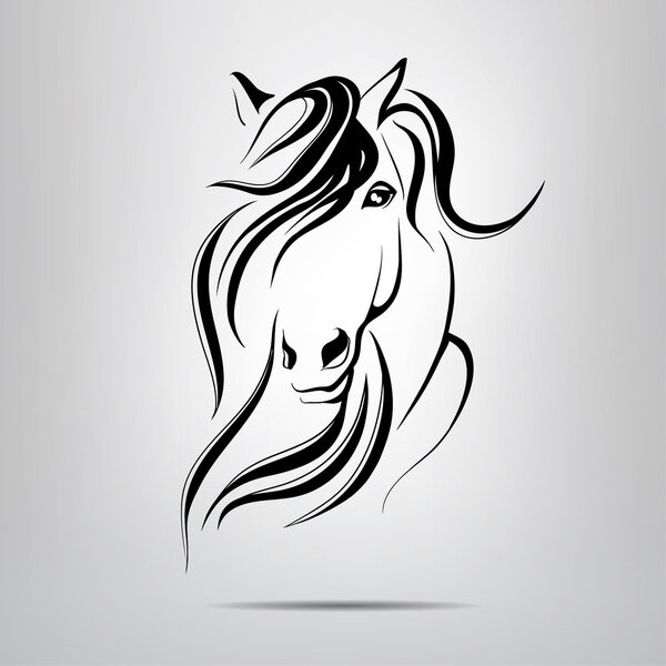 Silhouette of a horse's head.