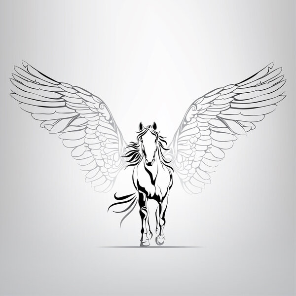 Силуэт, управляющий Пегасом
