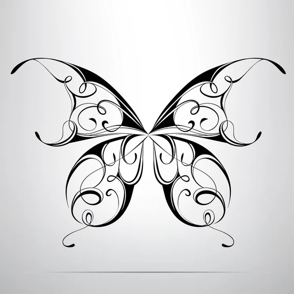 Silhouette de papillon en ornement — Image vectorielle