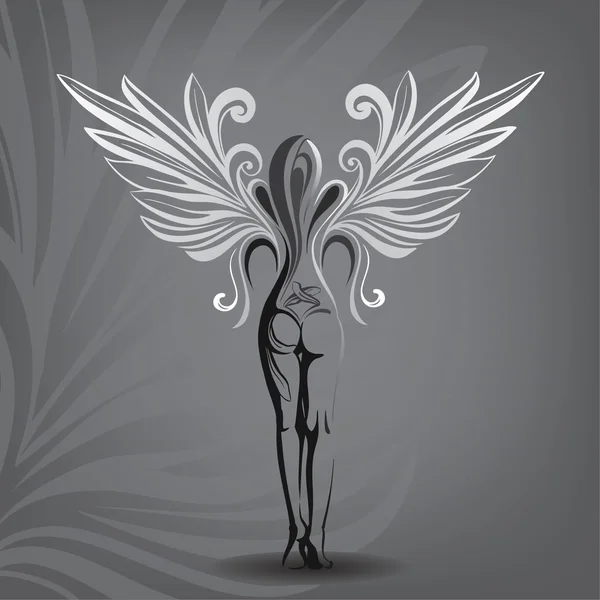Silhouette d'un ange — Image vectorielle