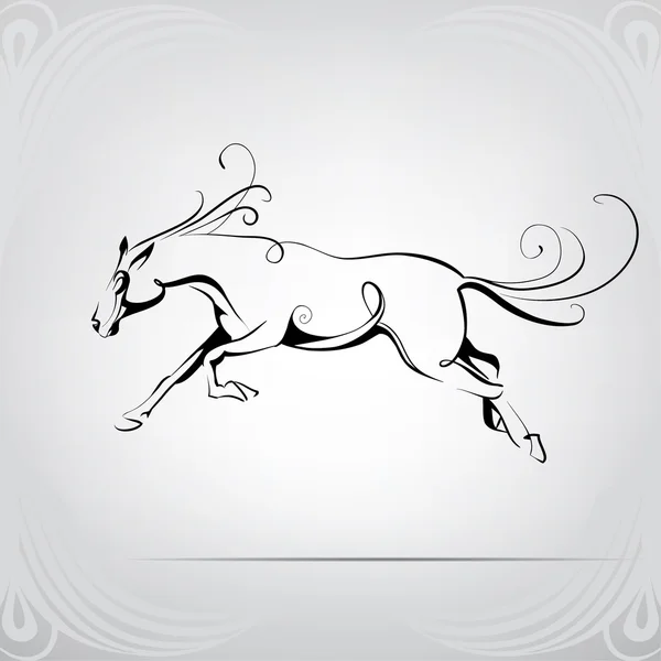 Silueta de salto de caballo — Vector de stock