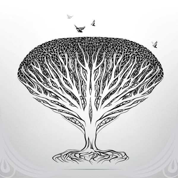 Arbre avec de grandes branches — Image vectorielle