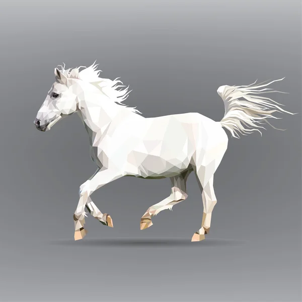 Cavalo branco isolado — Vetor de Stock